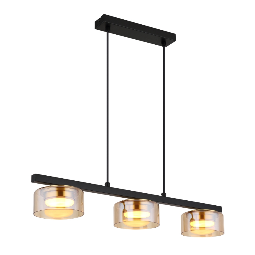 Globo - LED Hanglamp aan een koord 3xGX53/6W/230V gerookt/bruin