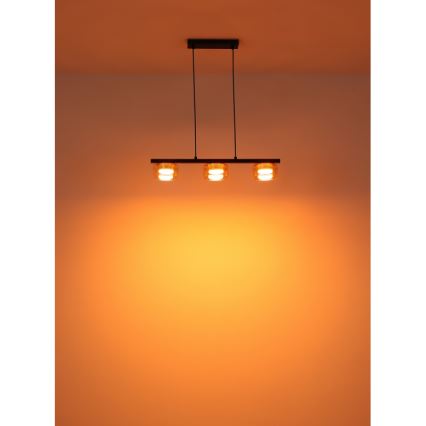 Globo - LED Hanglamp aan een koord 3xGX53/6W/230V gerookt/bruin