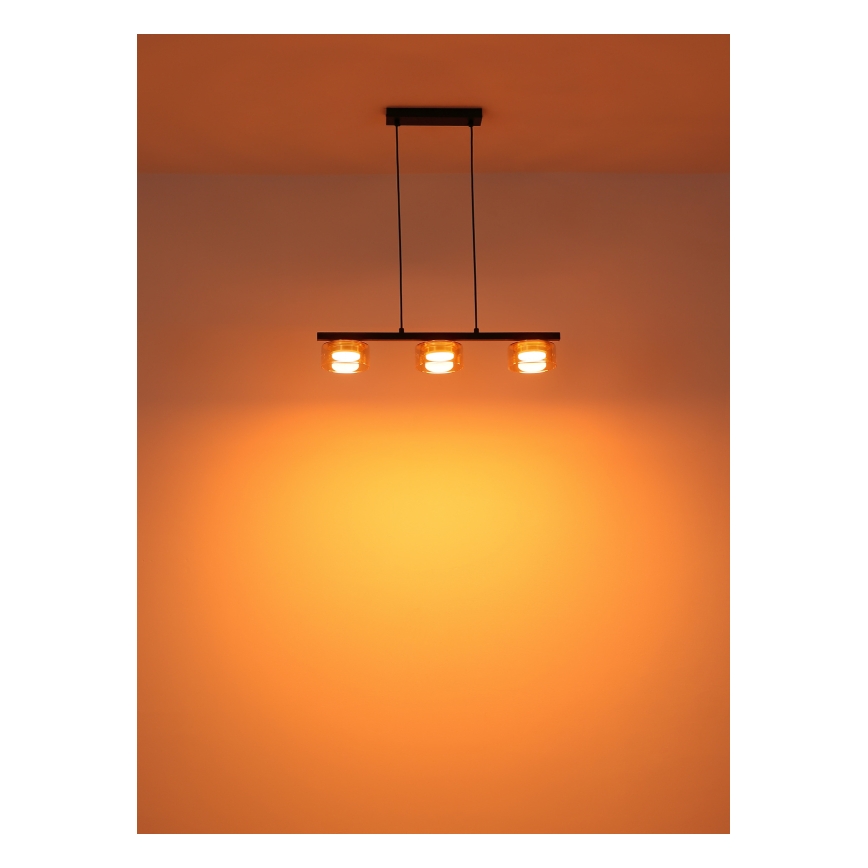 Globo - LED Hanglamp aan een koord 3xGX53/6W/230V gerookt/bruin