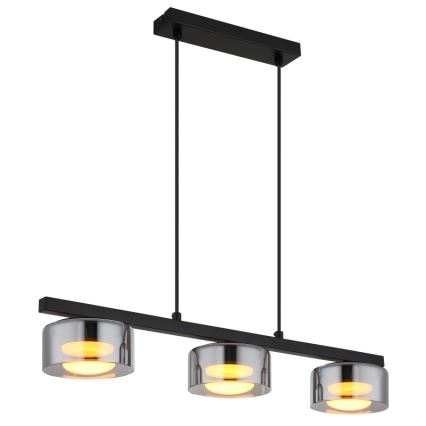 Globo - LED Hanglamp aan een koord 3xGX53/6W/230V gerookt/zwart