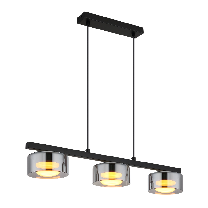 Globo - LED Hanglamp aan een koord 3xGX53/6W/230V gerookt/zwart