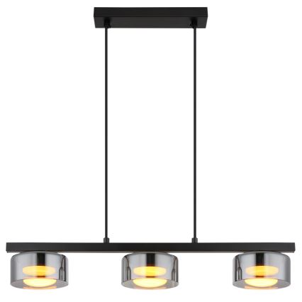 Globo - LED Hanglamp aan een koord 3xGX53/6W/230V gerookt/zwart