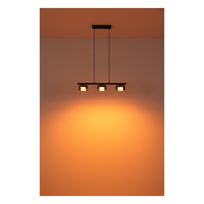 Globo - LED Hanglamp aan een koord 3xGX53/6W/230V gerookt/zwart