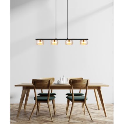 Globo - LED Hanglamp aan een koord 4xGX53/6W/230V gerookt/bruin