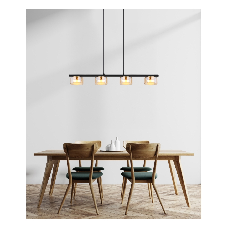 Globo - LED Hanglamp aan een koord 4xGX53/6W/230V gerookt/bruin