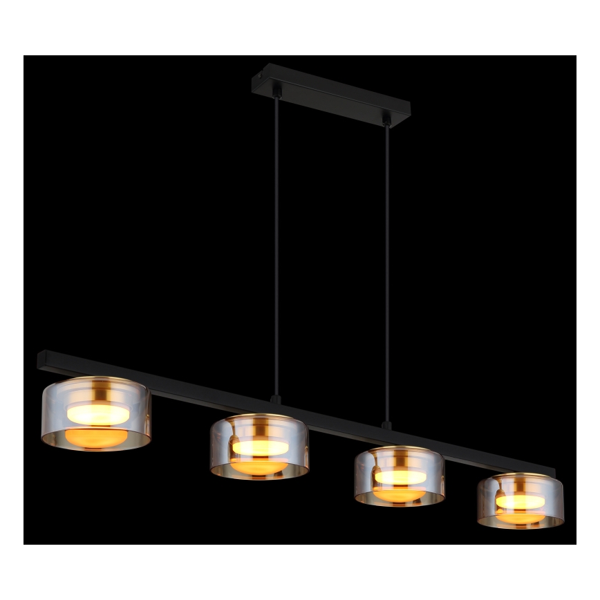 Globo - LED Hanglamp aan een koord 4xGX53/6W/230V gerookt/bruin