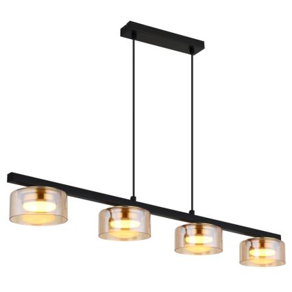 Globo - LED Hanglamp aan een koord 4xGX53/6W/230V gerookt/bruin