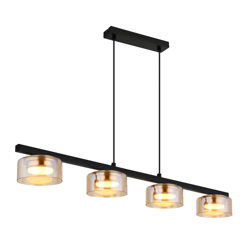 Globo - LED Hanglamp aan een koord 4xGX53/6W/230V gerookt/bruin