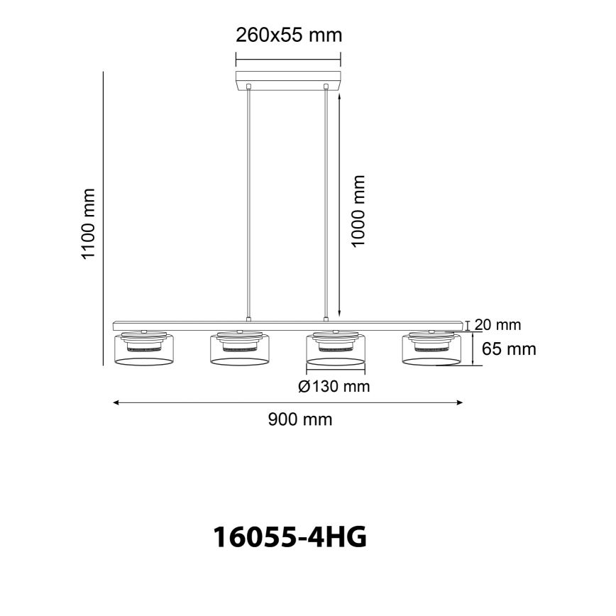 Globo - LED Hanglamp aan een koord 4xGX53/6W/230V gerookt/bruin