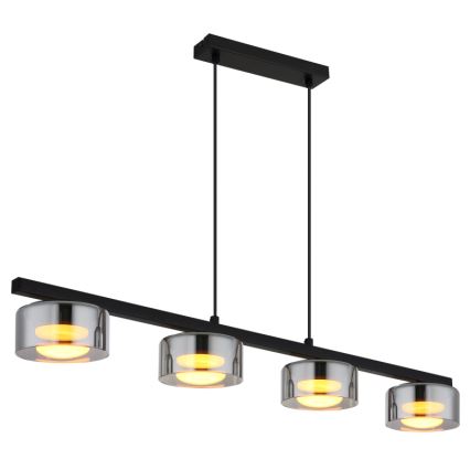 Globo - LED Hanglamp aan een koord 4xGX53/6W/230V gerookt/zwart