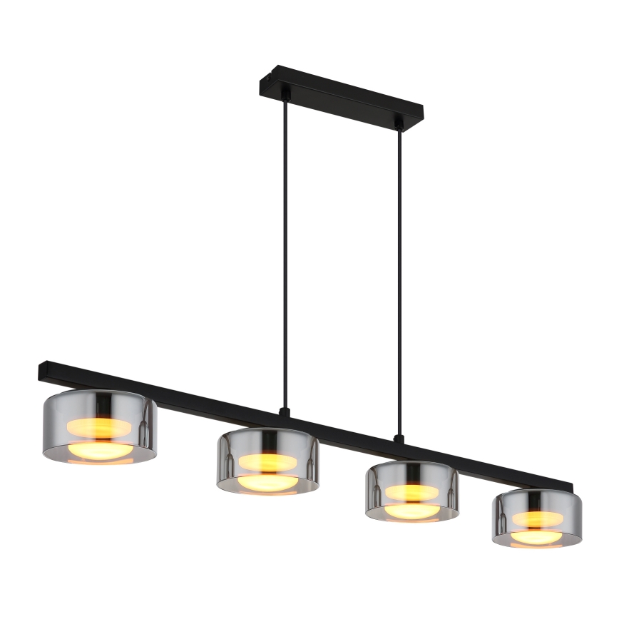Globo - LED Hanglamp aan een koord 4xGX53/6W/230V gerookt/zwart