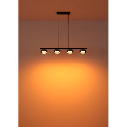 Globo - LED Hanglamp aan een koord 4xGX53/6W/230V gerookt/zwart