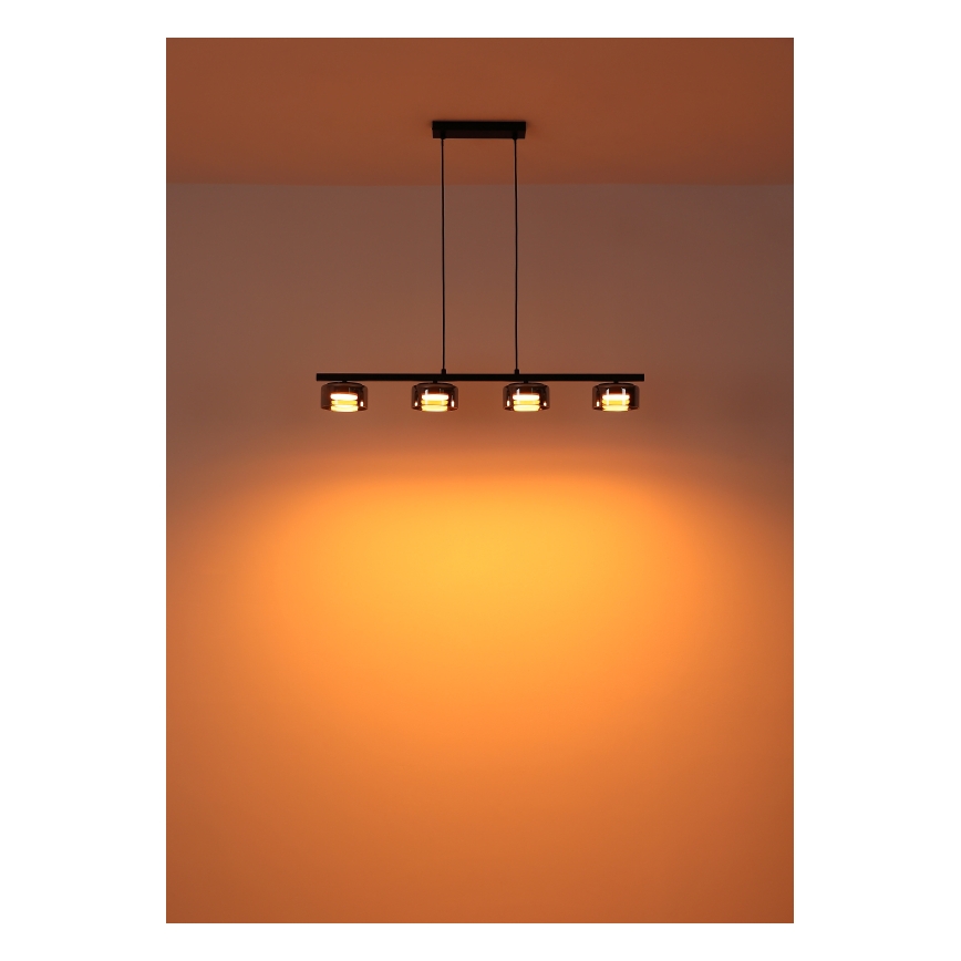 Globo - LED Hanglamp aan een koord 4xGX53/6W/230V gerookt/zwart