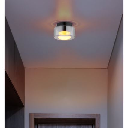 Globo - LED plafondlamp 1xGX53/6W/230V diameter 13 cm gerookt/zwart