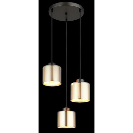 Globo - Hanglamp aan een koord 3xE27/60W/230V glanzend chroom diameter 33 cm