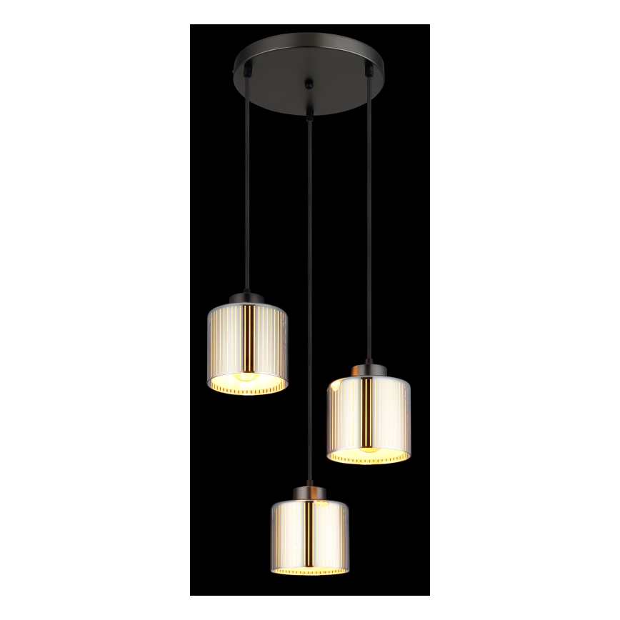 Globo - Hanglamp aan een koord 3xE27/60W/230V glanzend chroom diameter 33 cm