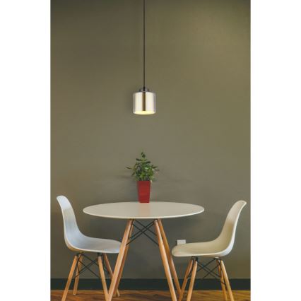 Globo - Hanglamp aan een koord 1xE27/60W/230V glanzend chroom diameter 14 cm