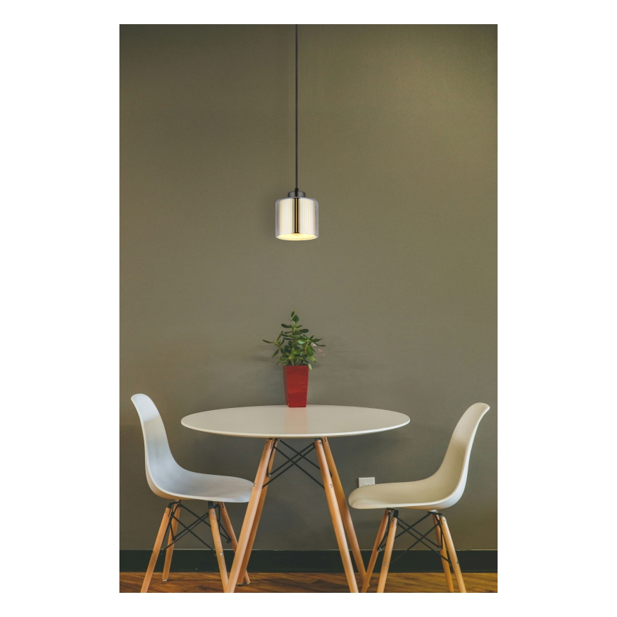 Globo - Hanglamp aan een koord 1xE27/60W/230V glanzend chroom diameter 14 cm