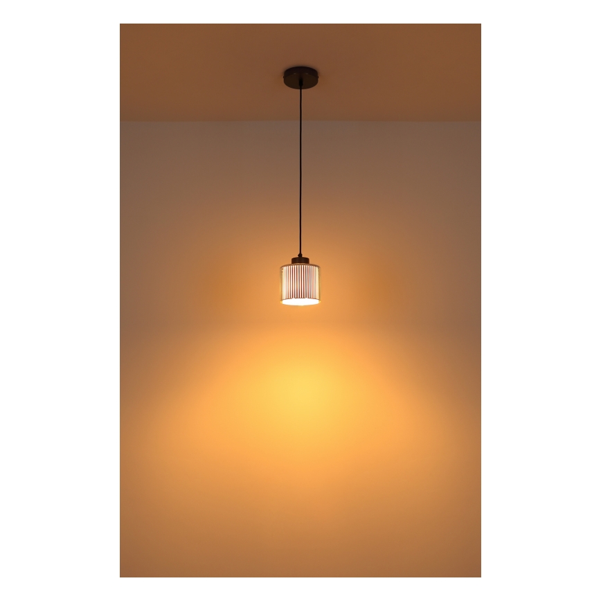 Globo - Hanglamp aan een koord 1xE27/60W/230V glanzend chroom diameter 14 cm