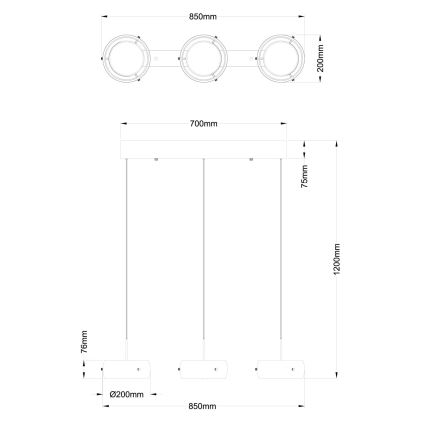 Globo - LED-kroonluchter met kabel LED/30W/230V 3000K