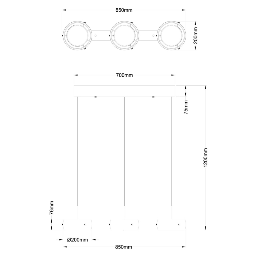 Globo - LED-kroonluchter met kabel LED/30W/230V 3000K