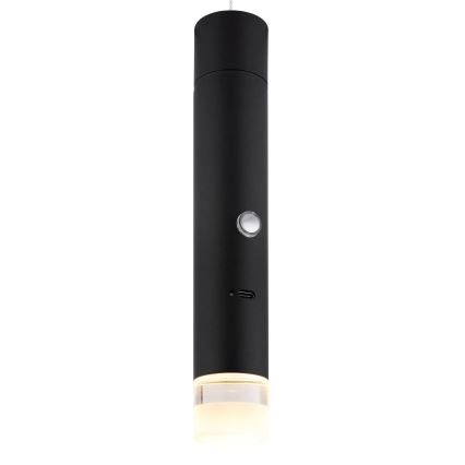 Globo - Dimbare LED-oplaadlamp 2-in-1 met aanraakbediening LED/2W/230/5V zwart