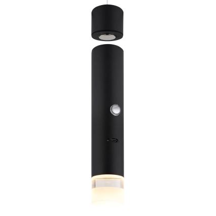 Globo - Dimbare LED-oplaadlamp 2-in-1 met aanraakbediening LED/2W/230/5V zwart