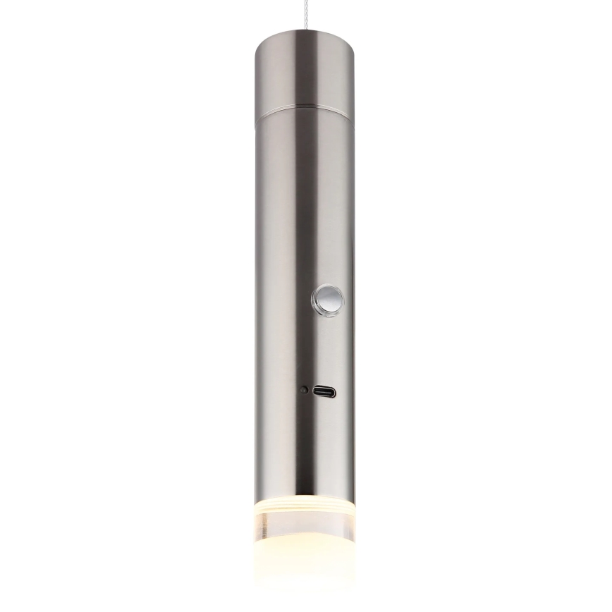 Globo - Dimbare aanraakgevoelige oplaadbare 2-in-1 LED-lamp LED/2W/230/5V mat chroom
