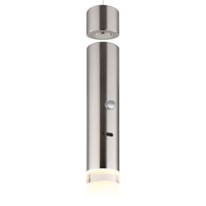 Globo - Dimbare aanraakgevoelige oplaadbare 2-in-1 LED-lamp LED/2W/230/5V mat chroom