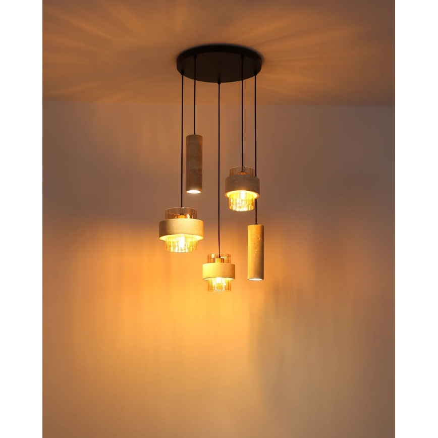 Globo - Hanglamp met kabel 3xE27/40W/230V + 2xGU10/10W