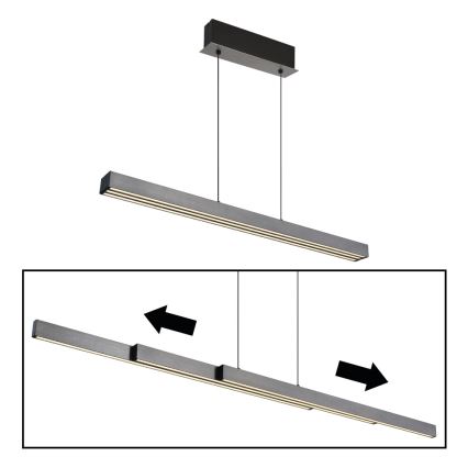 Globo - Dimbare LED-hanglamp met touchbediening aan kabel LED/39W/230V 2700/4000/6000K grijs