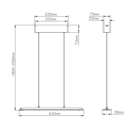 Globo - LED touch-dimbare hanglamp aan kabel LED/12W/230V 3000/4000/6500K