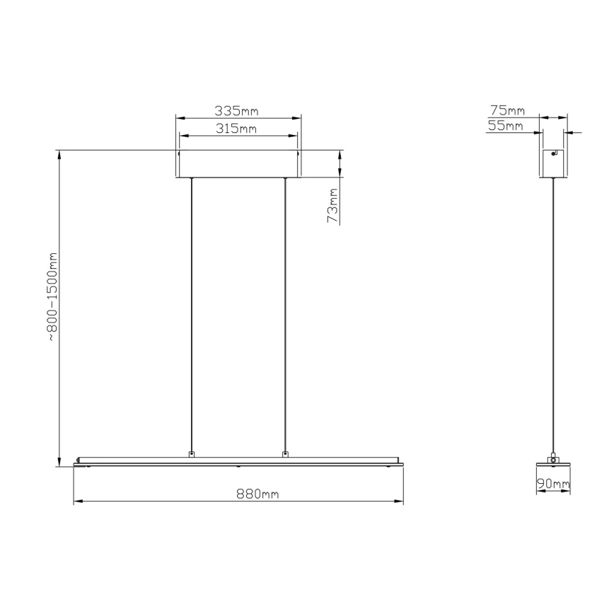 Globo - LED touch-dimbare hanglamp aan kabel LED/20W/230V 3000/4000/6500K