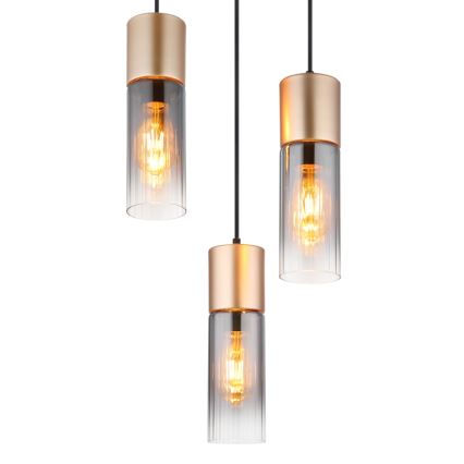 Globo - Hanglamp aan een koord 3xE27/25W/230V brons diameter 34 cm