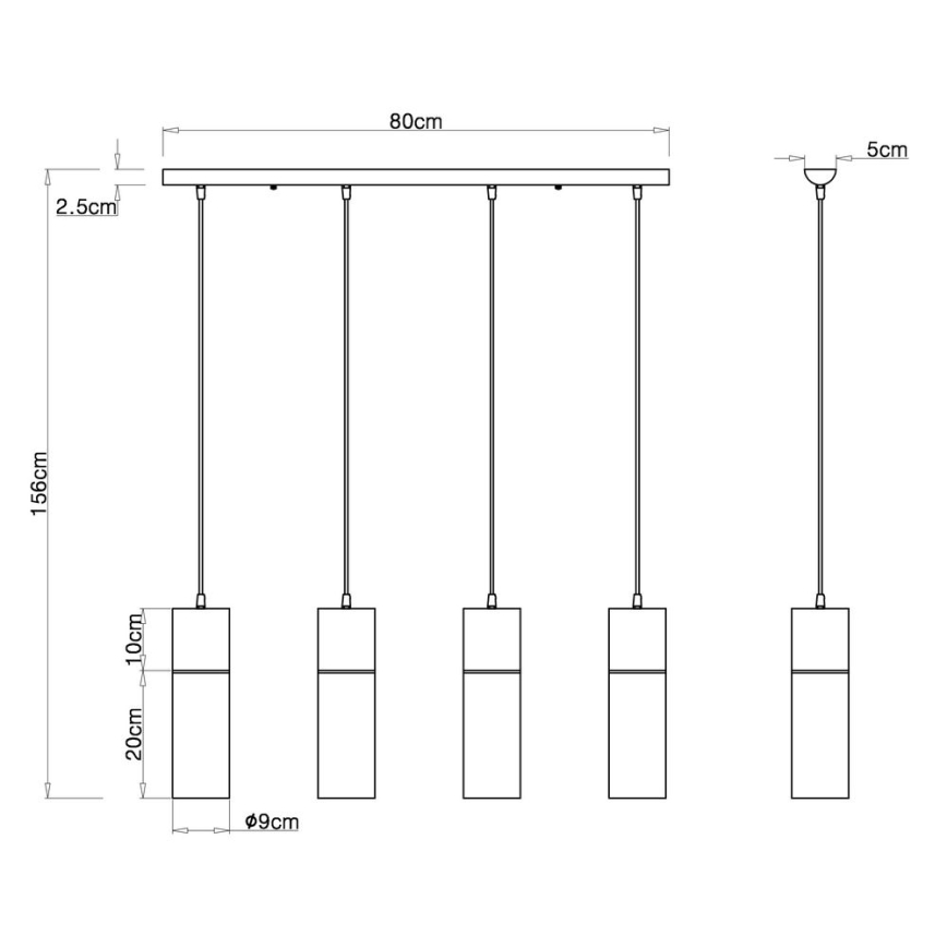 Globo - Hanglamp aan kabel 4xE27/25W/230V zwart