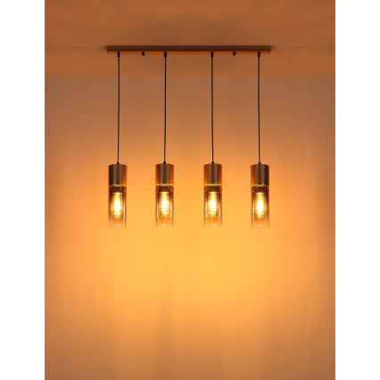 Globo - Hanglamp aan een koord 3xE27/25W/230V brons