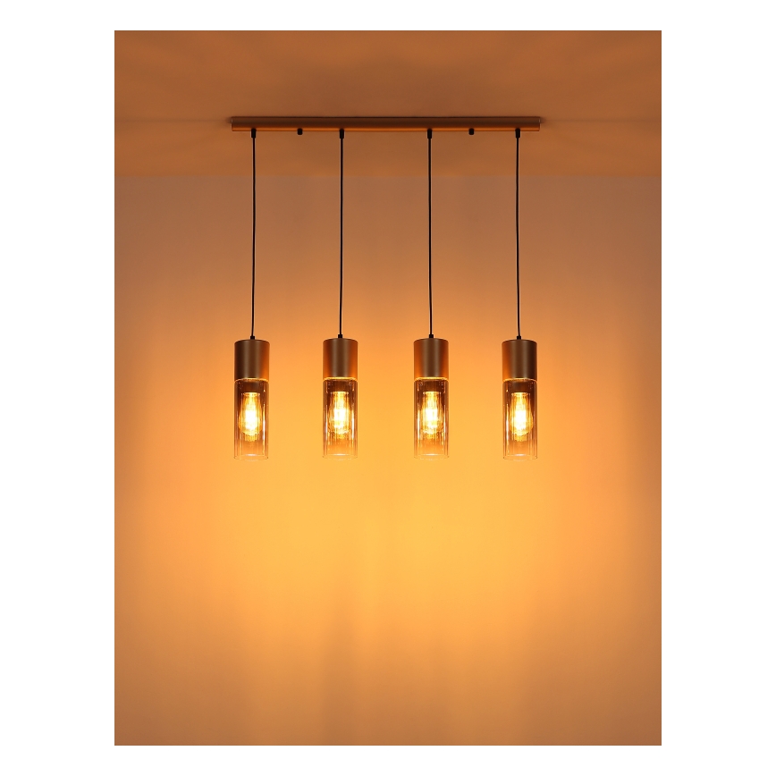 Globo - Hanglamp aan een koord 3xE27/25W/230V brons