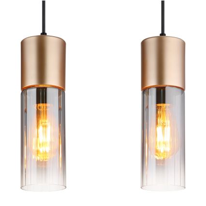 Globo - Hanglamp aan een koord 3xE27/25W/230V brons