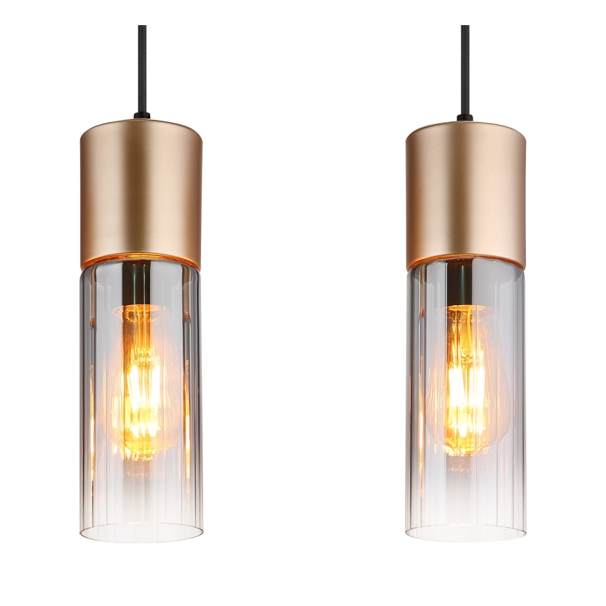 Globo - Hanglamp aan een koord 3xE27/25W/230V brons
