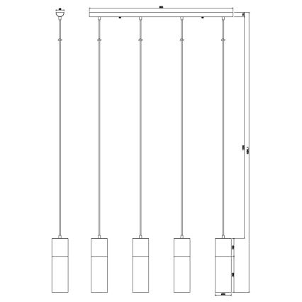 Globo - Hanglamp aan een koord 4xE27/25W/230V messing