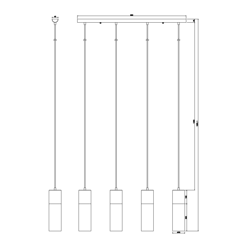 Globo - Hanglamp aan een koord 4xE27/25W/230V messing