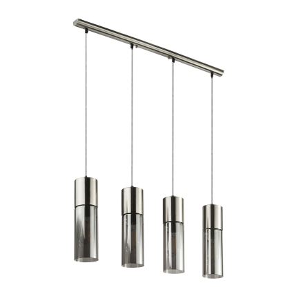 Globo - Hanglamp aan een koord 4xE27/25W/230V mat chroom