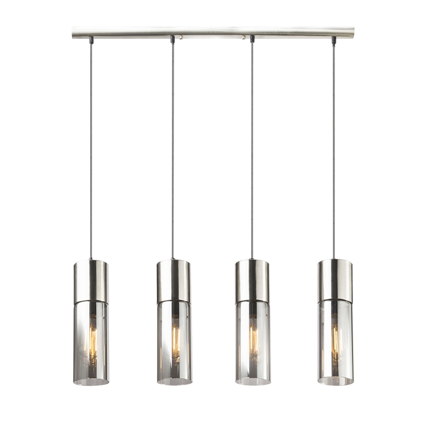 Globo - Hanglamp aan een koord 4xE27/25W/230V mat chroom
