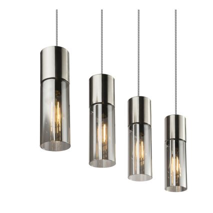 Globo - Hanglamp aan een koord 4xE27/25W/230V mat chroom