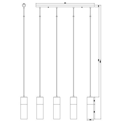 Globo - Hanglamp aan een koord 4xE27/25W/230V mat chroom