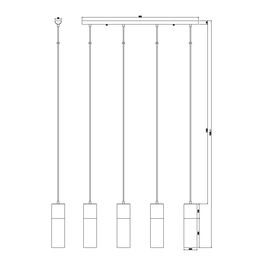 Globo - Hanglamp aan een koord 4xE27/25W/230V mat chroom