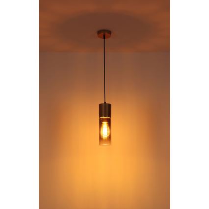 Globo - Hanglamp aan een koord 1xE27/25W/230V brons diameter 10 cm