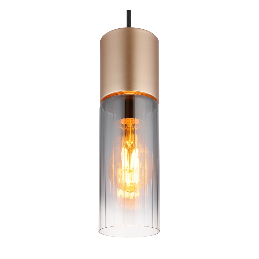 Globo - Hanglamp aan een koord 1xE27/25W/230V brons diameter 10 cm