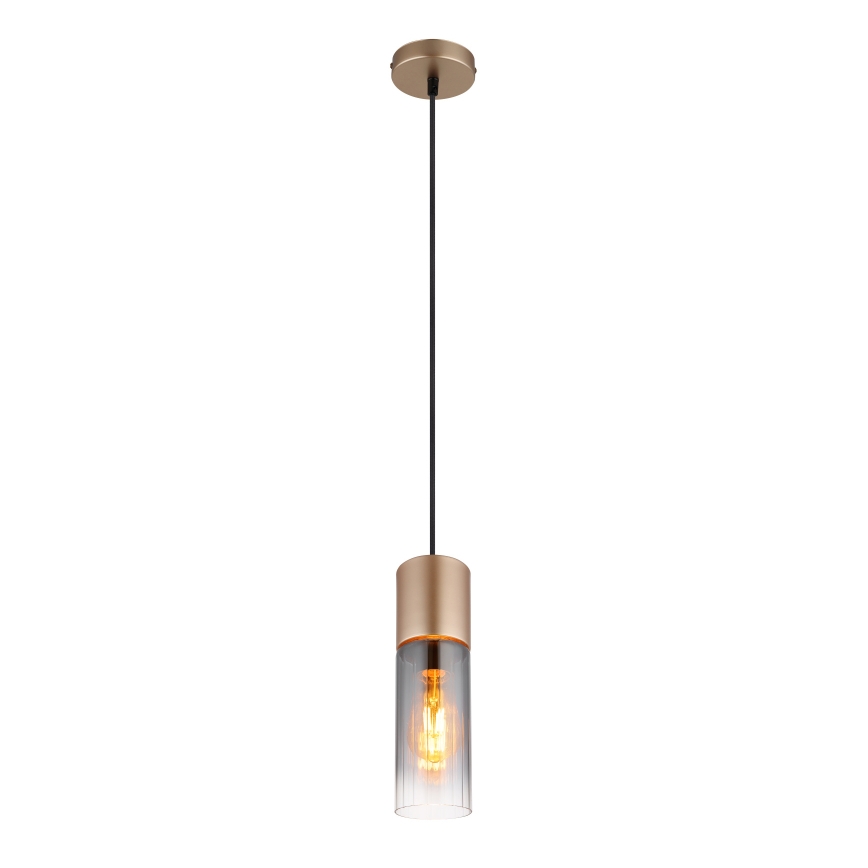 Globo - Hanglamp aan een koord 1xE27/25W/230V brons diameter 10 cm