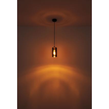 Globo - Hanglamp aan een koord 1xE27/25W/230V diameter 11 cm zwart